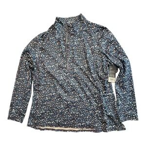 NWT Kinesis Half-Zip Women's Pull‎ Over Fern Daisy Size 2X Zip Pockets Stretch